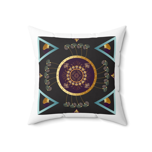 Spun Polyester Square Pillow Kukloso Ancient Geometrica No 36 - Free Shipping