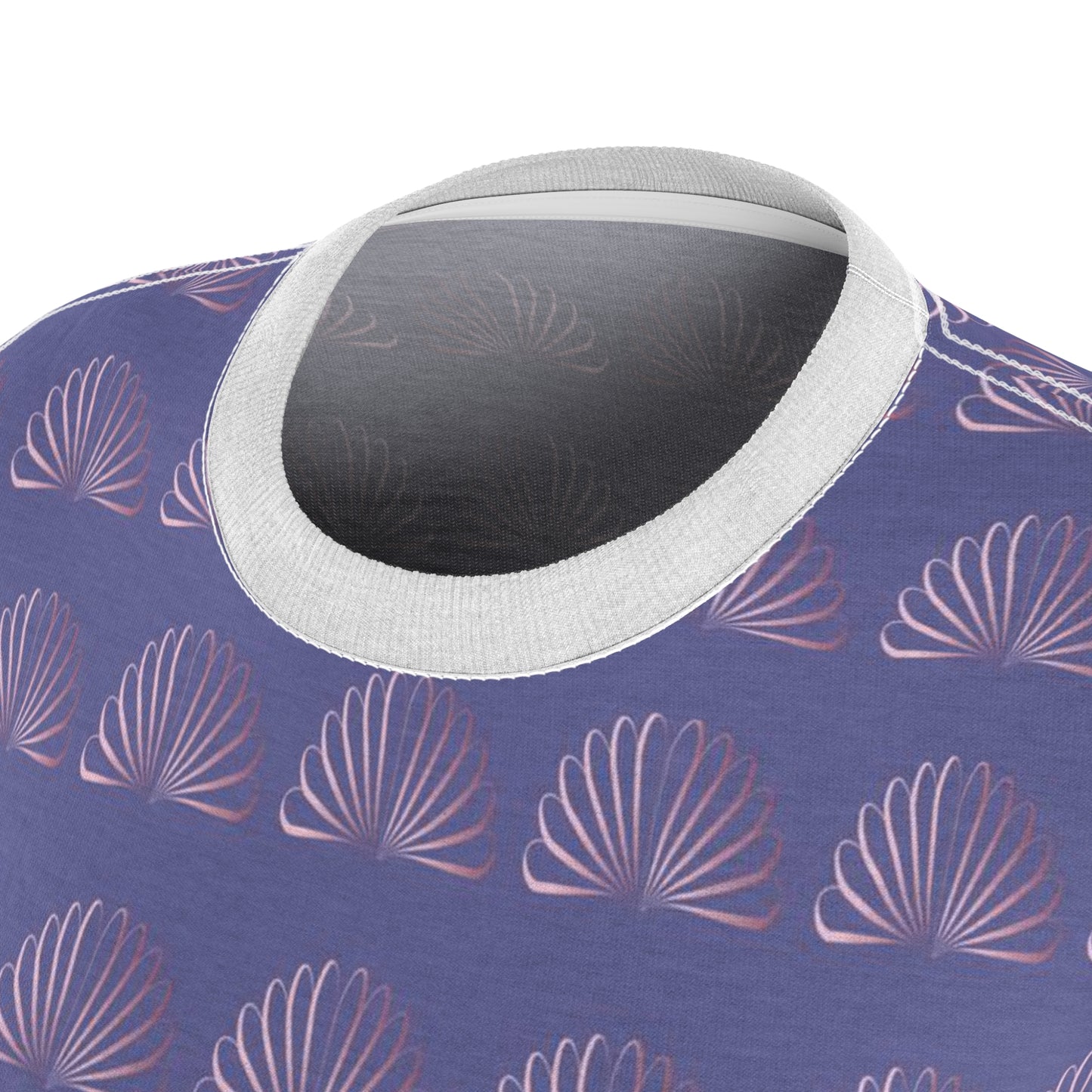 Women's Cut & Sew Tee (AOP) Kukloso Abstractical Shell Design Pink on Lavender - Free Shipping