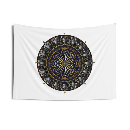 Indoor Wall Tapestries  Kukloso Kuklos No 4361Gold, Black Mandala - Free Shipping