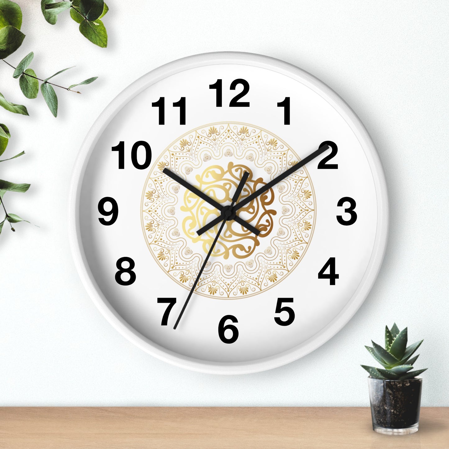 Wall Clock Kukloso Gold Mandala No 119 - Free Shipping