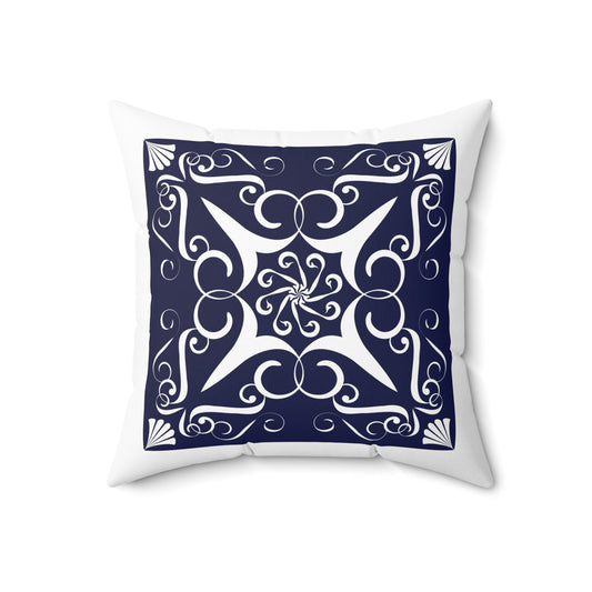 Spun Polyester Square Pillow  Kukloso Ancient Geometrica No 16 - Free Shipping