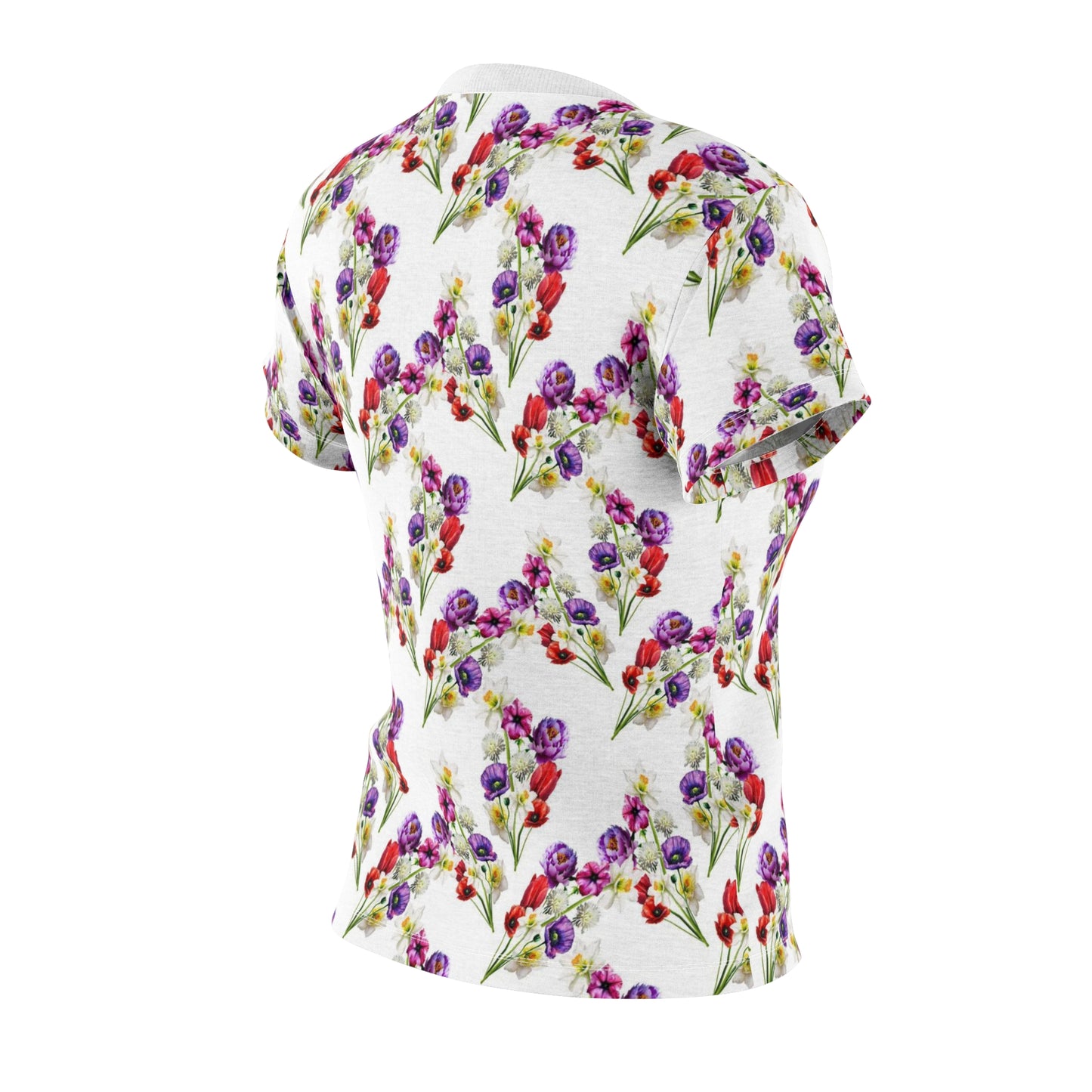 Women's Cut & Sew Tee (AOP) Watercolor Florals on White - Free Shipping