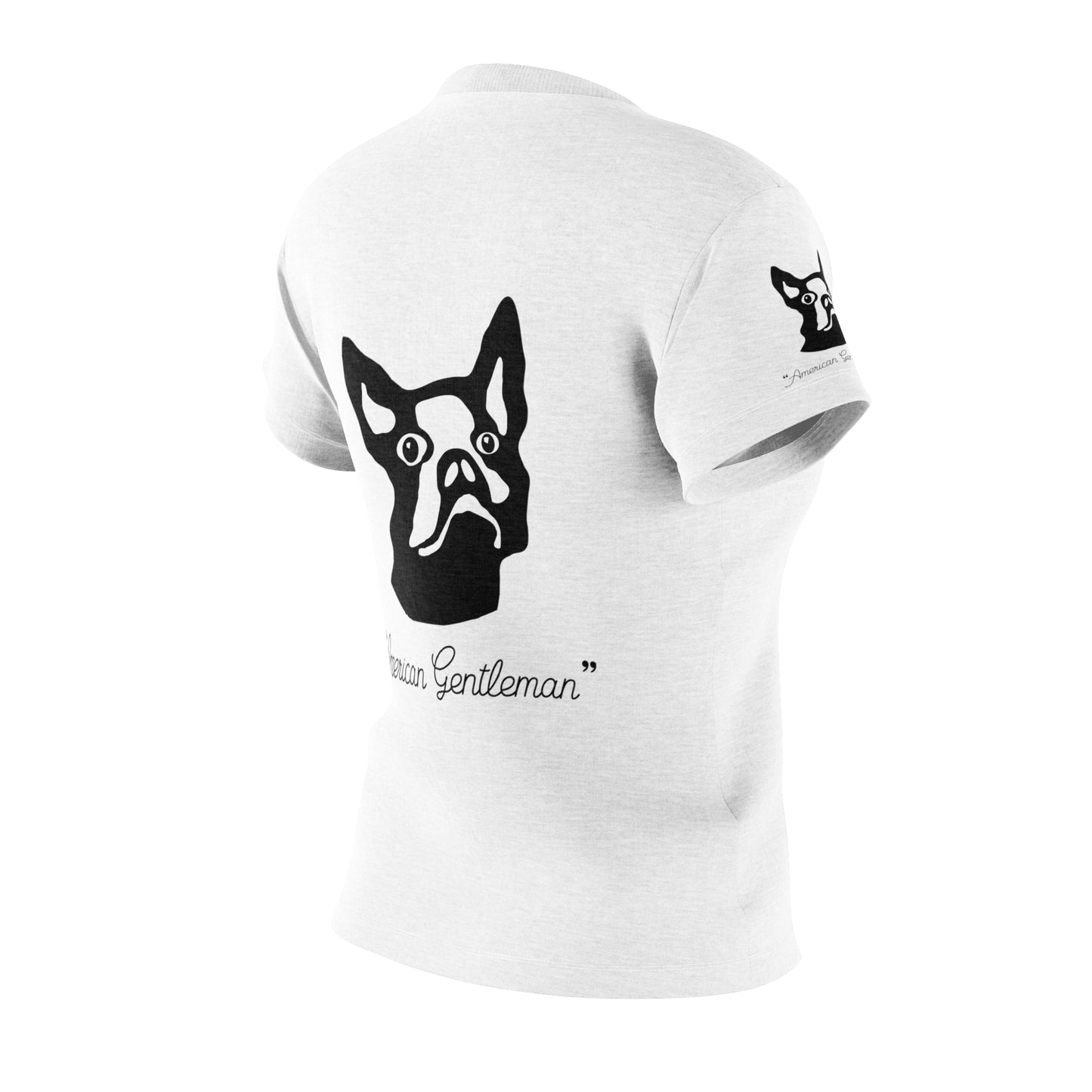 Women's Cut & Sew Tee (AOP) Kukloso Boston Terrier Dog 'American Gentleman' - Free Shipping