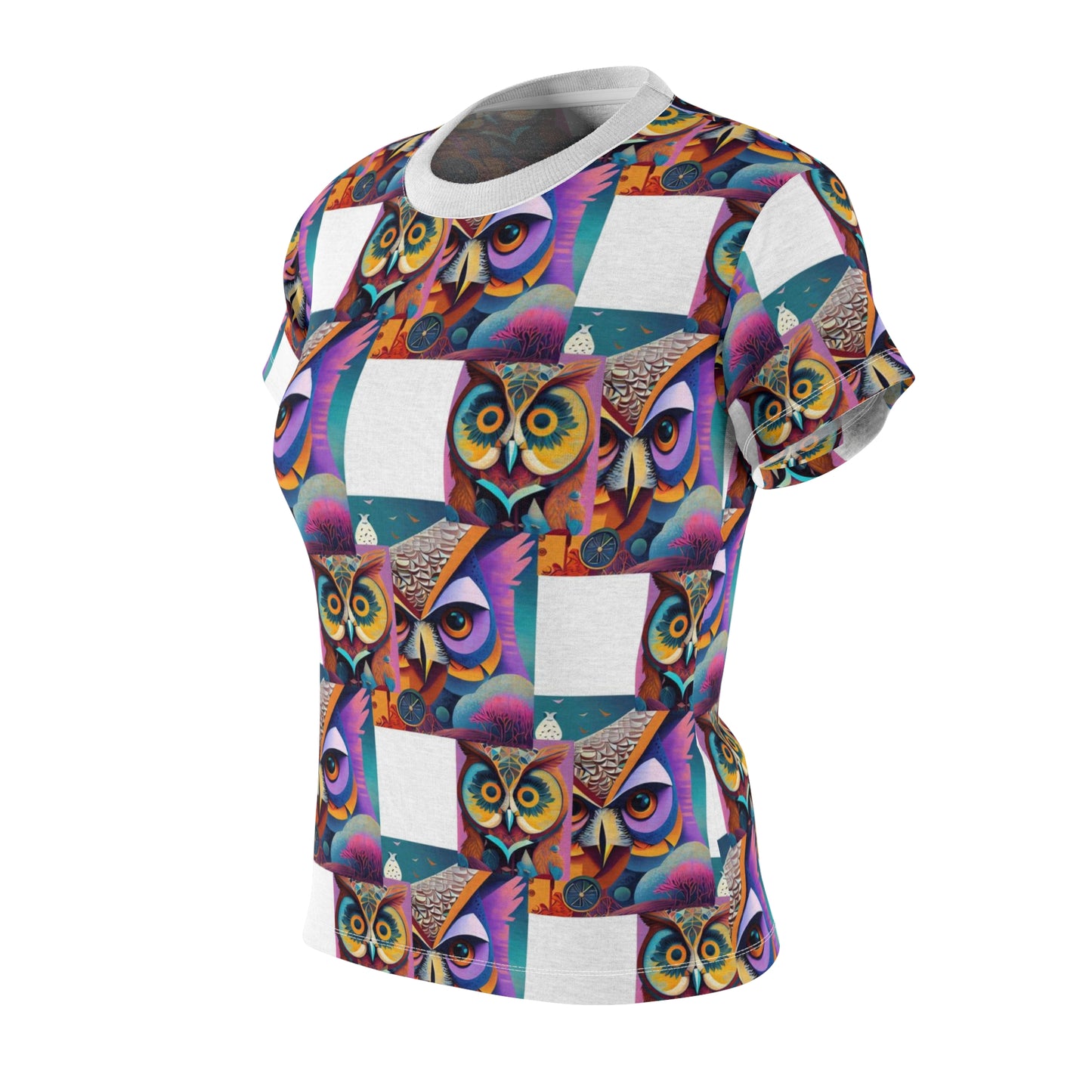 Women's Cut & Sew Tee (AOP) Kukloso Cubist Mr. Owl - Free Shipping