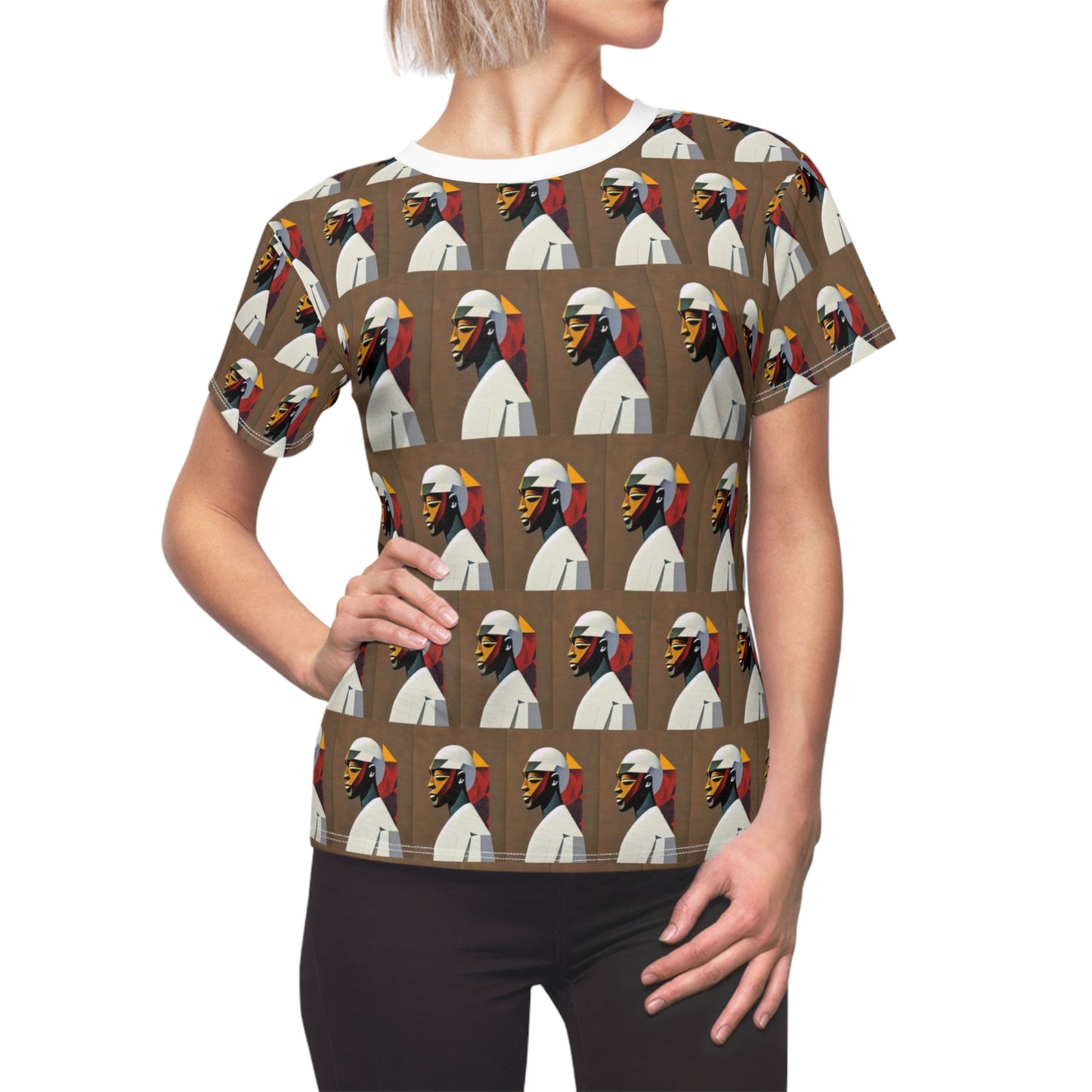 Women's Cut & Sew Tee (AOP) Kukloso Cubist Faces No 10 - Free Shipping