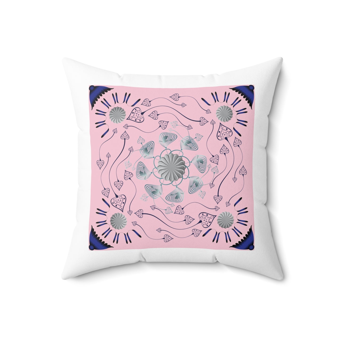 Spun Polyester Square Pillow Kukloso Ancient Geometrica No 32 - Free Shipping