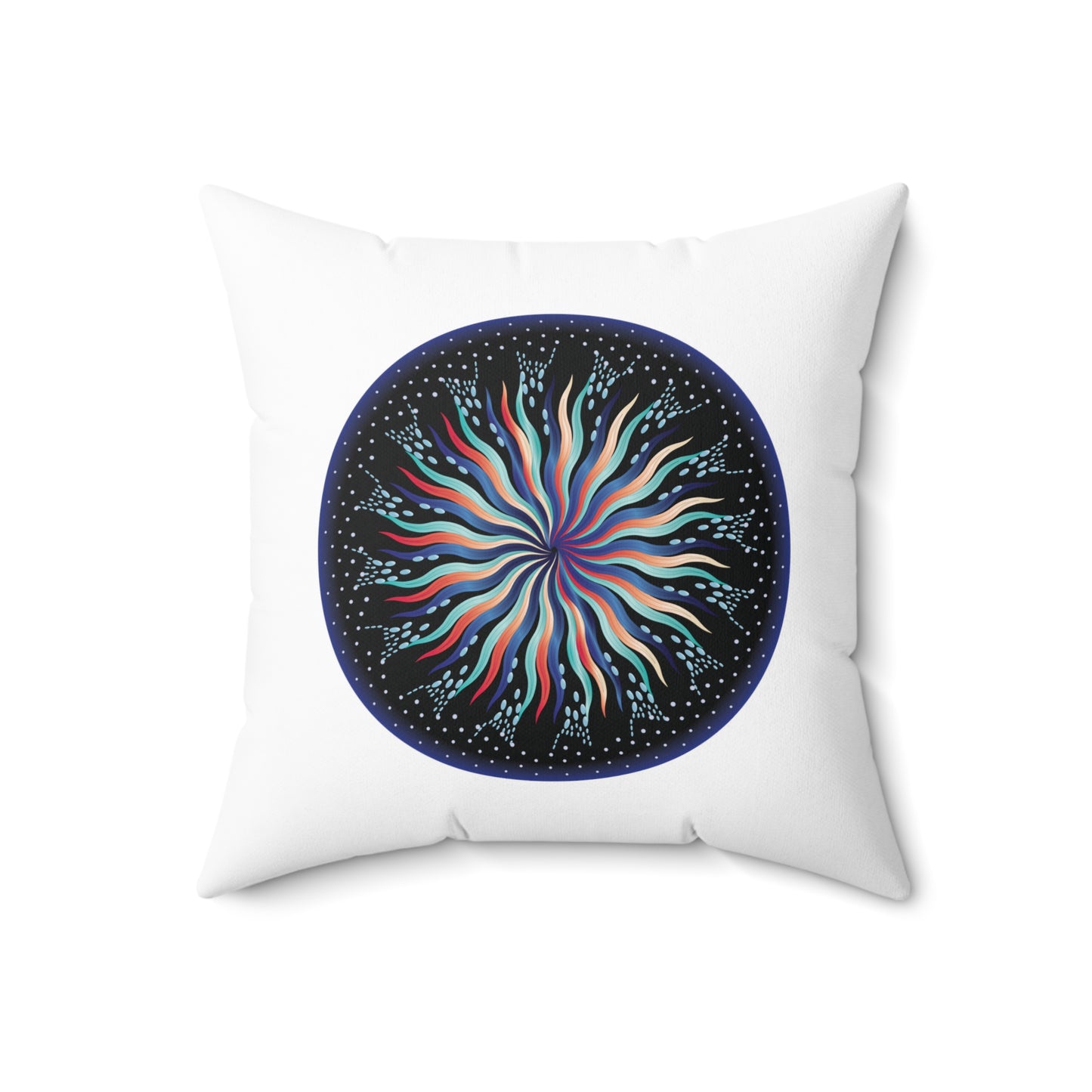 Spun Polyester Square Pillow Kukloso Mandala Designs-  Blue Mandala & MD No 5 - Free Shipping