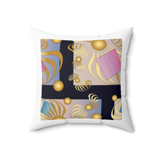 Spun Polyester Square Pillow Kukloso Abstractical No 18 - Free Shipping