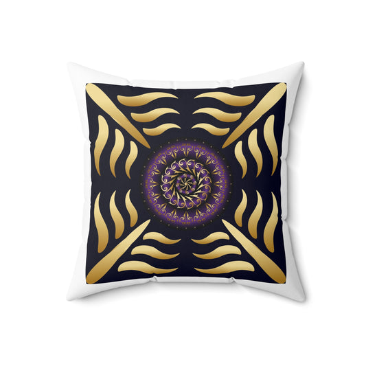 Spun Polyester Square Pillow Kukloso Fleurons No 13 - Free Shipping