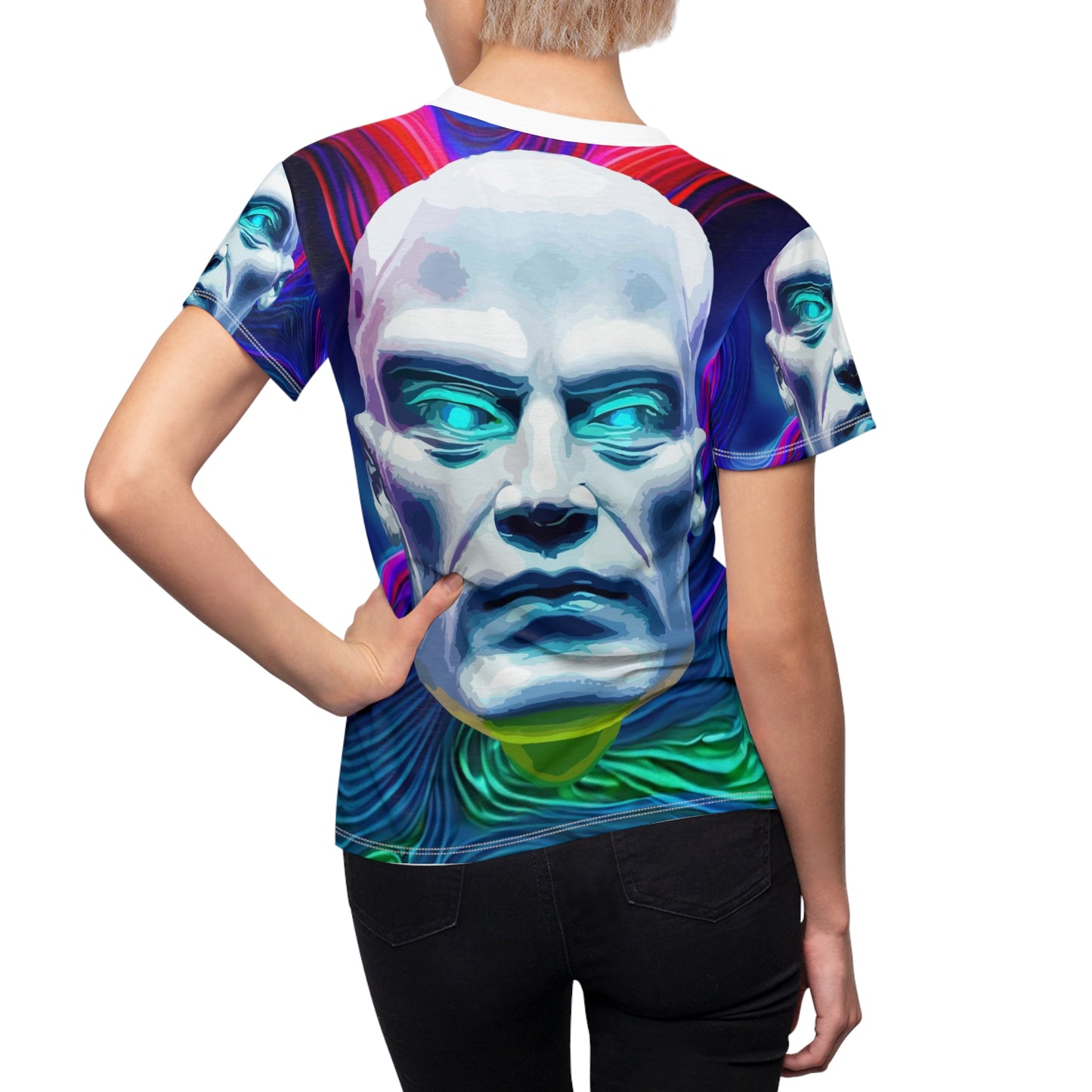 Women's Cut & Sew Tee (AOP) Kukloso Space Face No 7 Large Pattern - Free Shipping