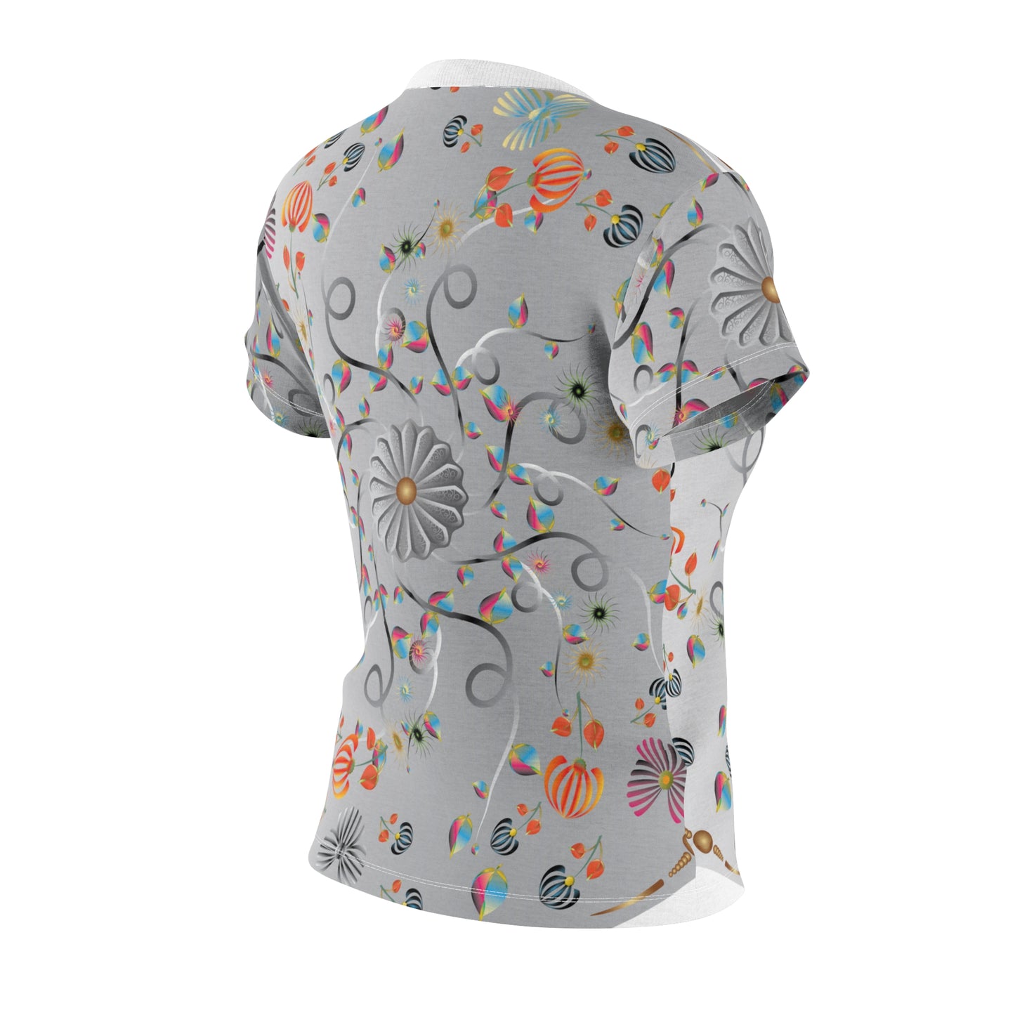 Women's Cut & Sew Tee (AOP) Kukloso Abstractical No 140 Silver color - Free Shipping