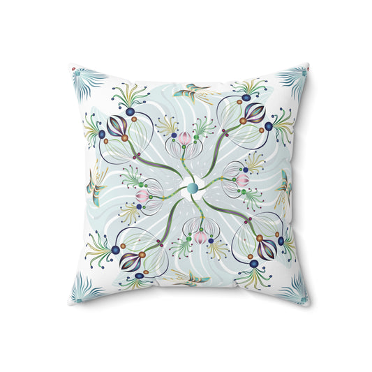 Spun Polyester Square Pillow Kukloso Melange de fleur No 7 & No 13 - Free Shipping