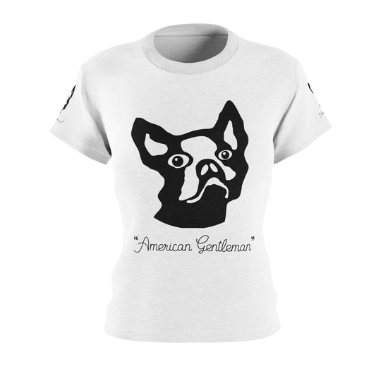 Women's Cut & Sew Tee (AOP) Kukloso Boston Terrier Dog 'American Gentleman' - Free Shipping