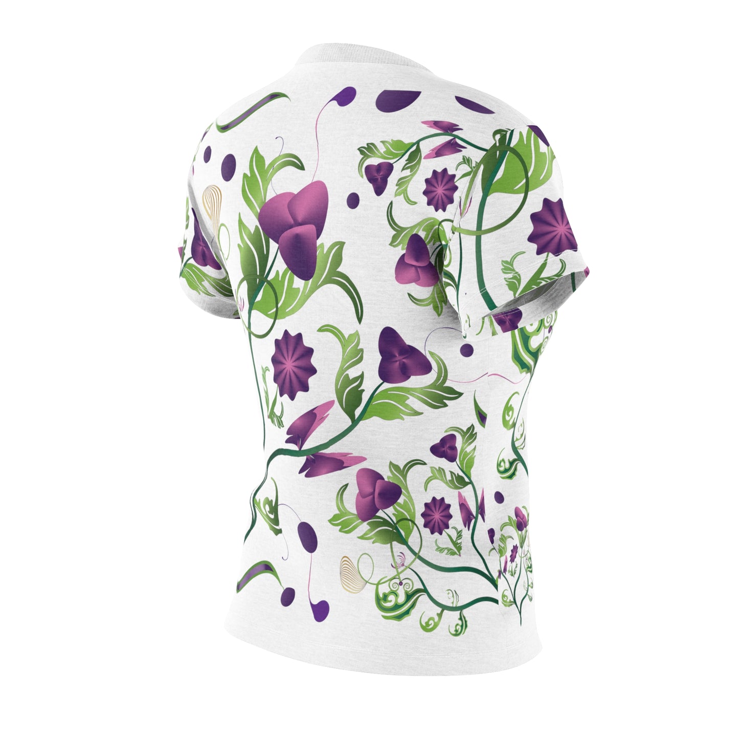 Women's Cut & Sew Tee (AOP) Kukloso Melange de fleur No 7 Abstract Flowers - Purple & Green - Free Shipping