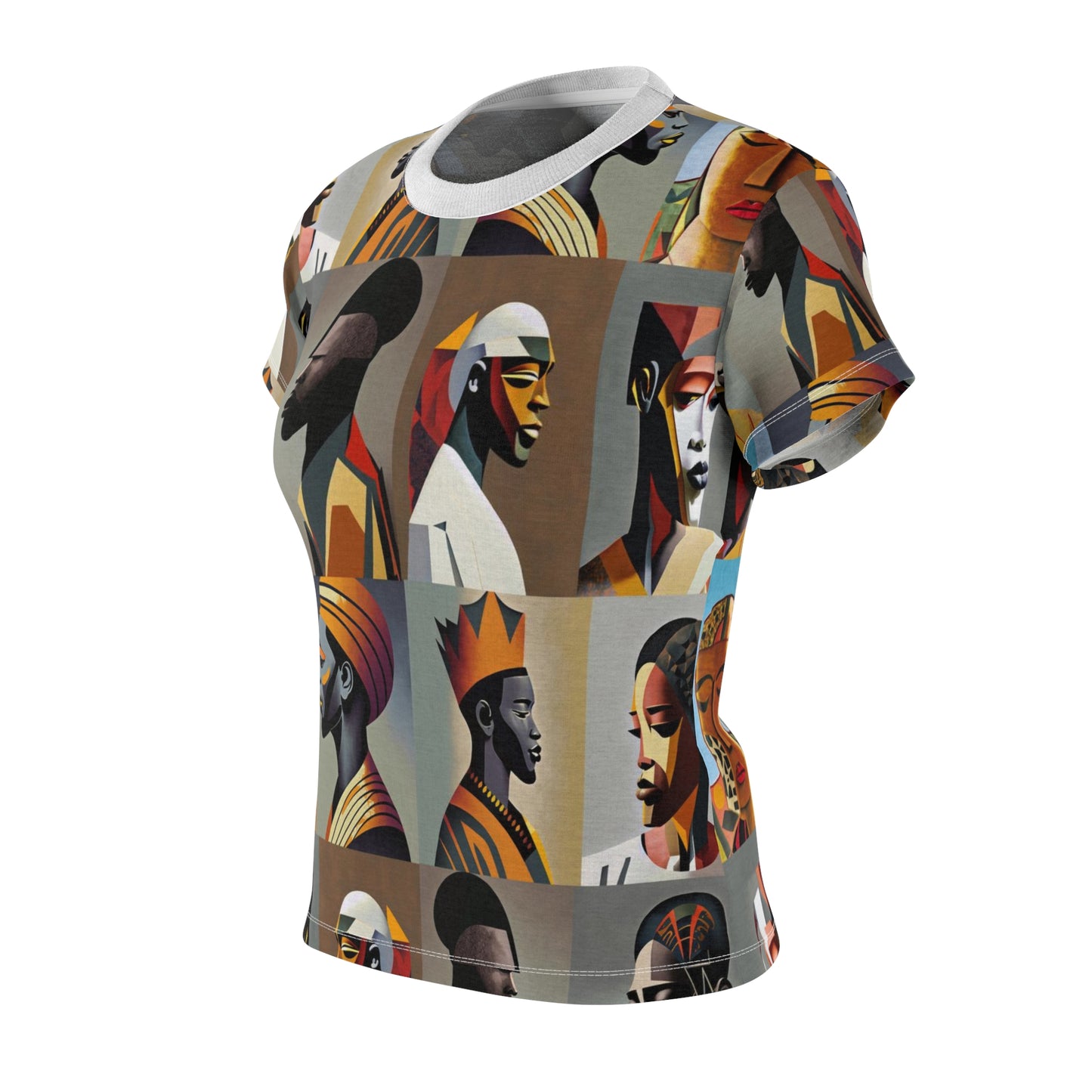 Women's Cut & Sew Tee (AOP) Kukloso Cubist Faces No 25 - Free Shipping