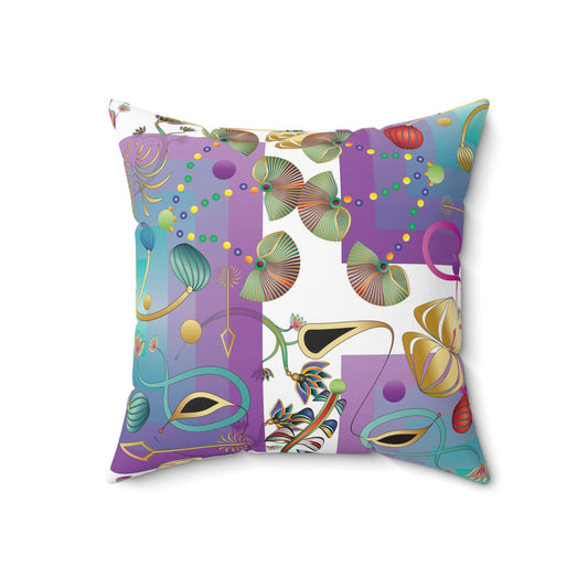 Spun Polyester Square Pillow Kukloso Kuklos No 4358 Collage Pattern - Free Shipping