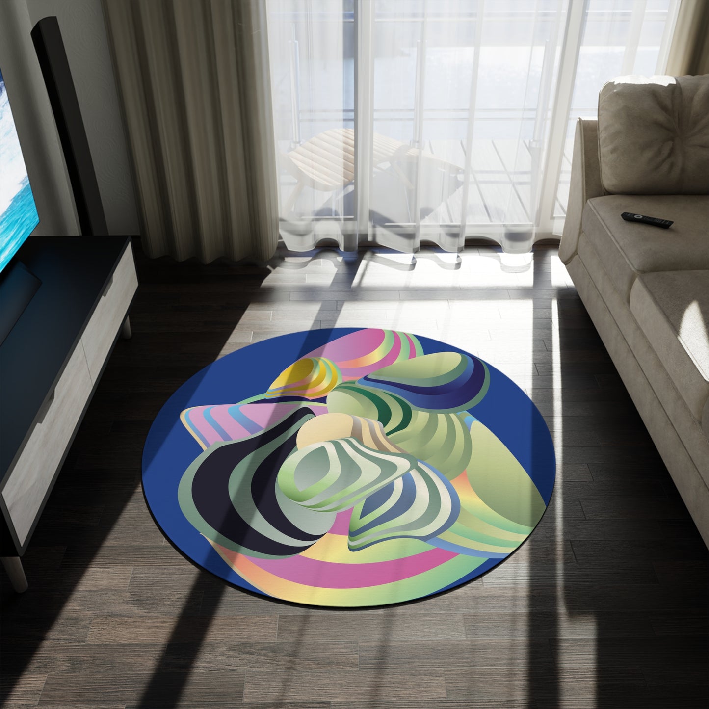 Round Rug Kukloso Ice Cream Swirls No 42 Free Shipping