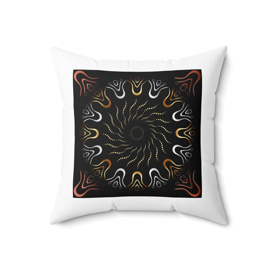 Spun Polyester Square Pillow  Kukloso Ancient Geometrica No 14 - Free Shipping