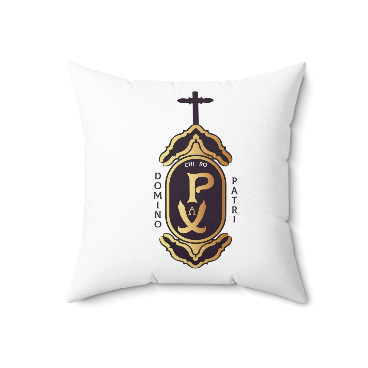 Spun Polyester Square Pillow Domino Patri/Christus Dominus - Free Shipping