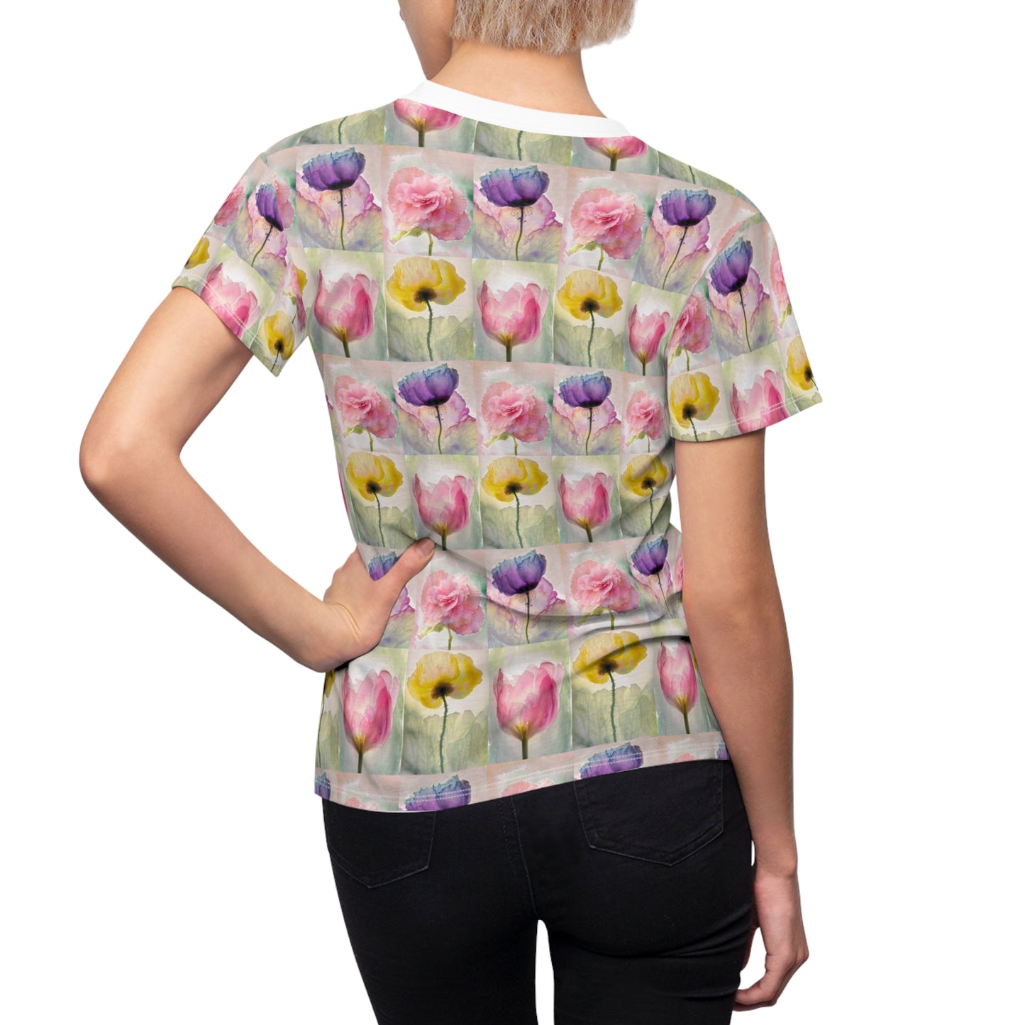 Women's Cut & Sew Tee (AOP) Kukloso Watercolor Florals Medium Pattern - Free Shipping