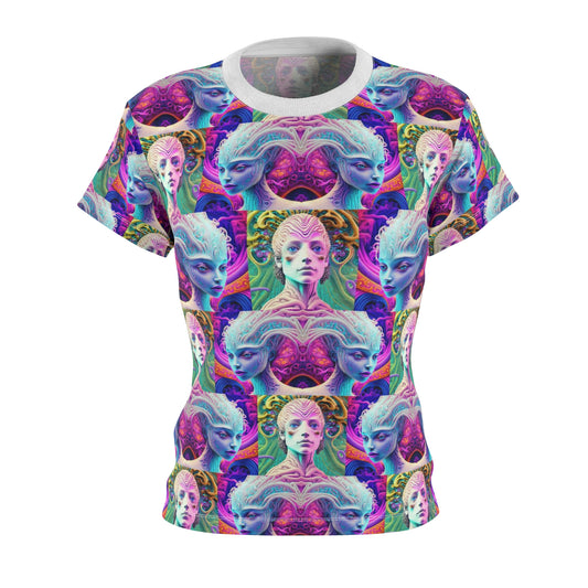 Women's Cut & Sew Tee (AOP) Kukloso Space Face No 5 - Free Shipping