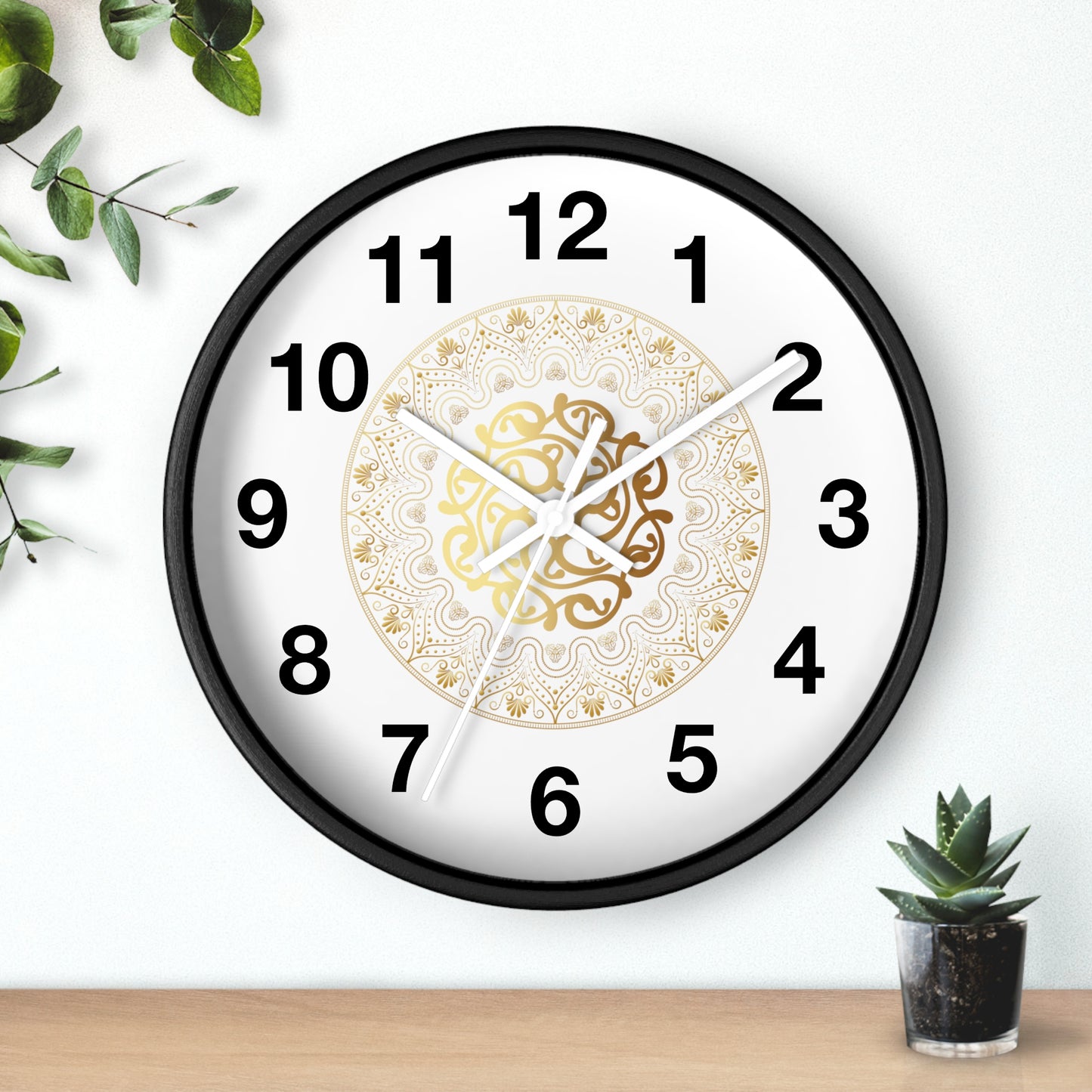 Wall Clock Kukloso Gold Mandala No 119 - Free Shipping