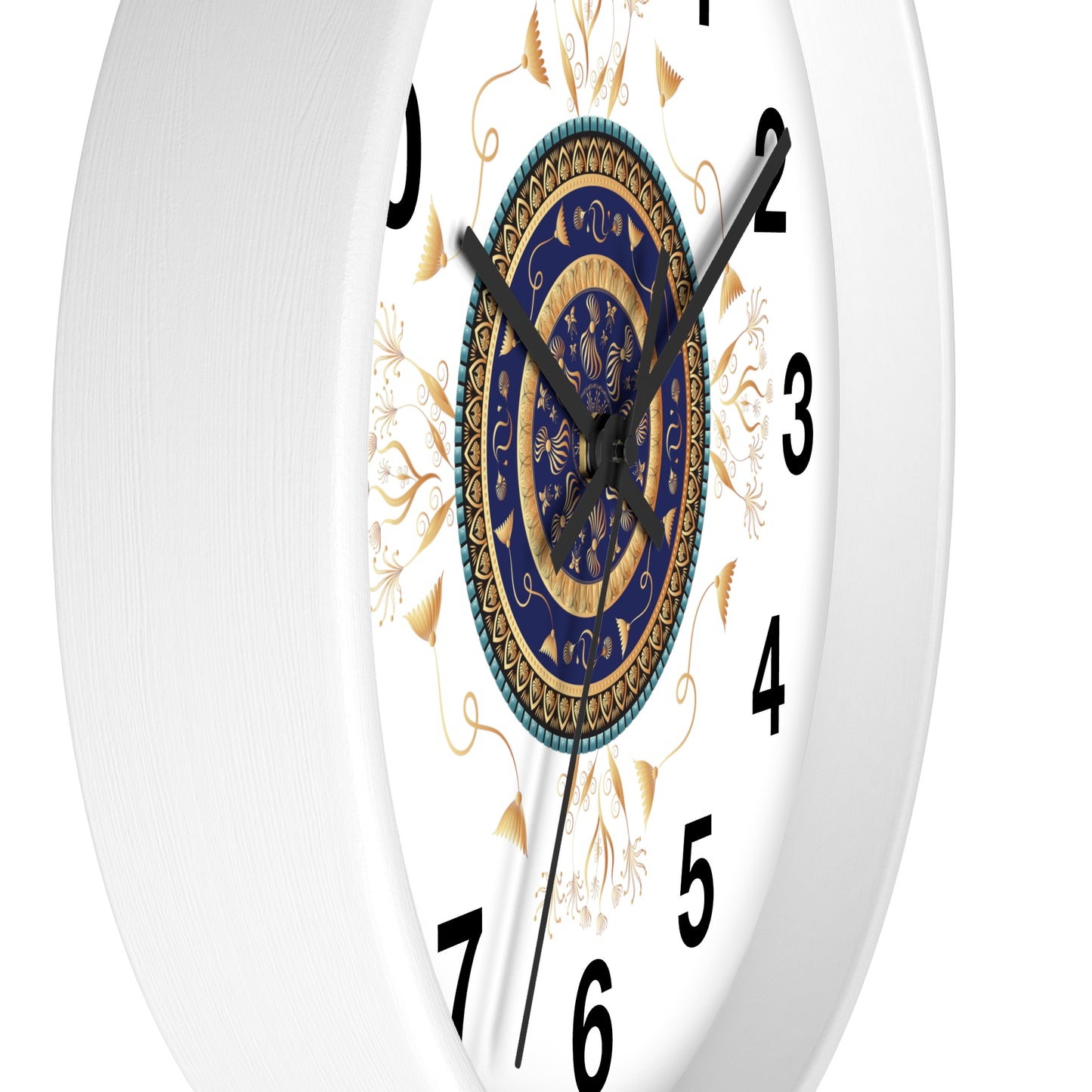 Wall Clock Kukloso Mandala No 151 Gold & Navy - Free Shipping