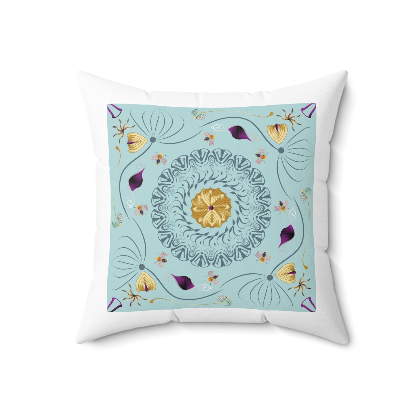 Spun Polyester Square Pillow Kukloso Ancient Geometrica No 35 - Free Shipping