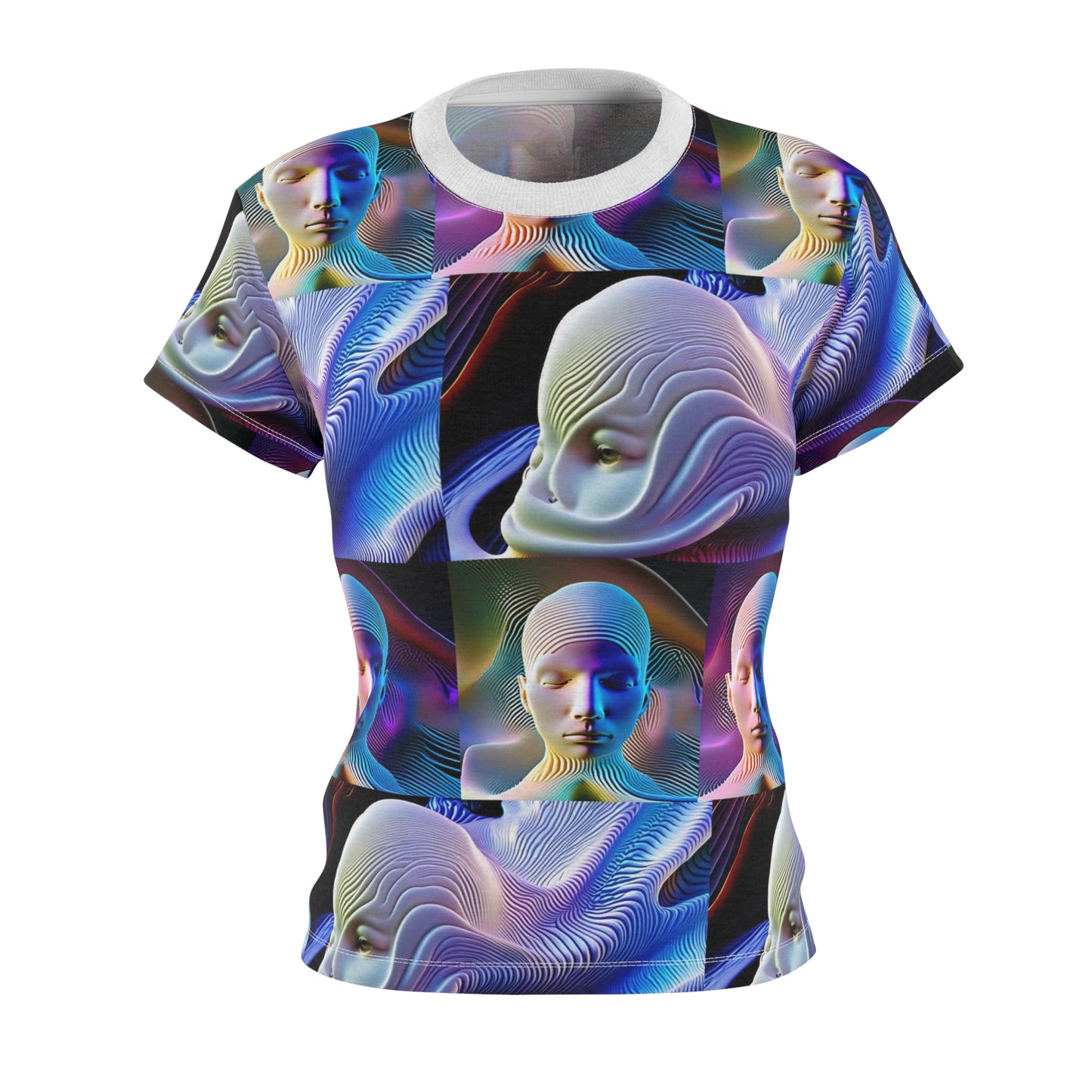 Women's Cut & Sew Tee (AOP) Kukloso Space Face No 3 - Free shipping