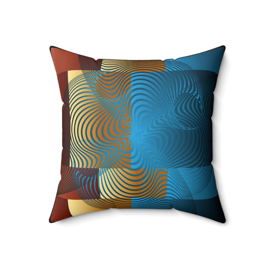 Spun Polyester Square Pillow Kukloso Abstractical No 9 - Free Shipping