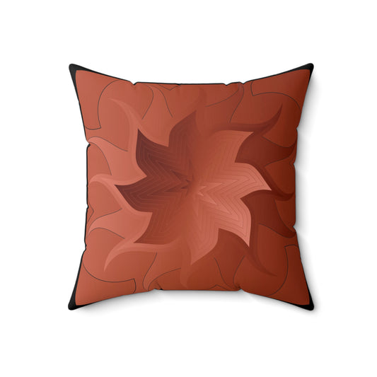 Spun Polyester Square Pillow  Kukloso Mandala No 109 Copper/Silver - Free Shipping