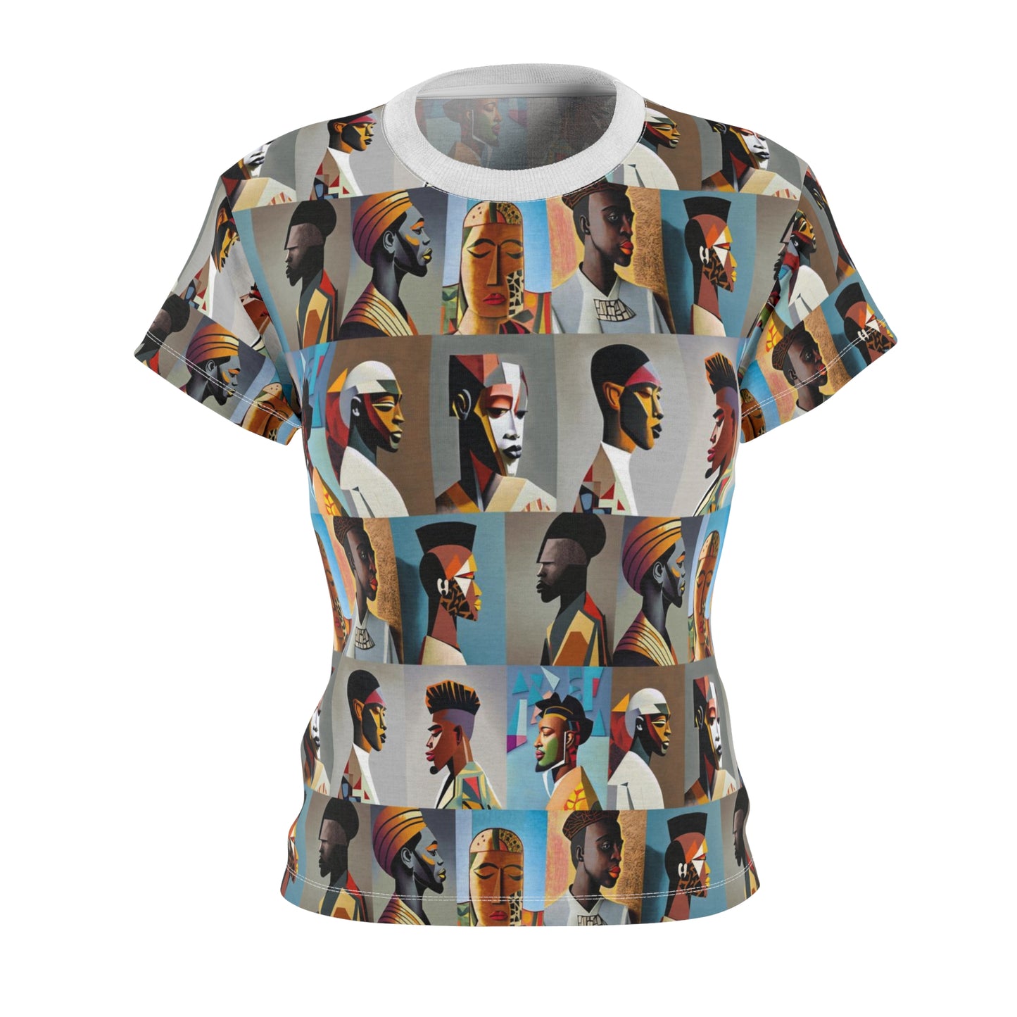 Women's Cut & Sew Tee (AOP) Kukloso Cubist Faces No 23 - Free Shipping