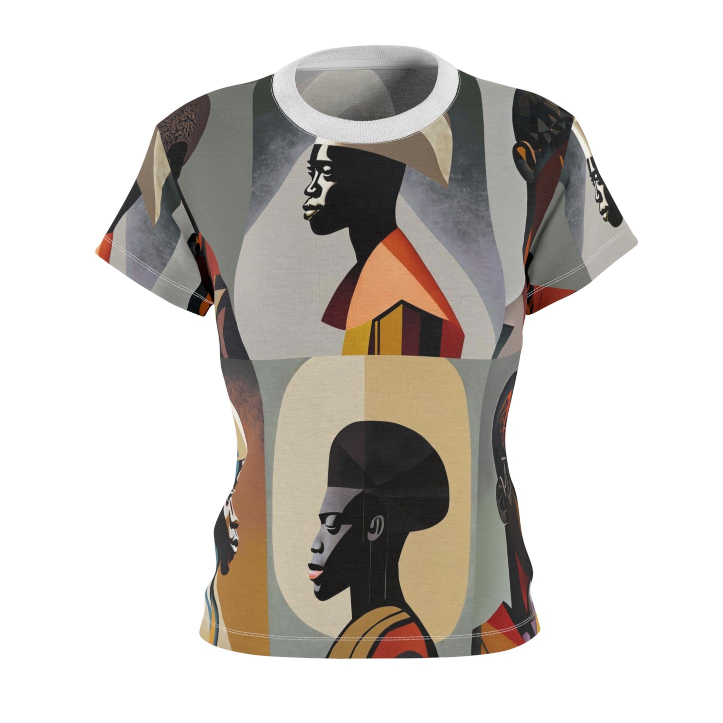 Women's Cut & Sew Tee (AOP) Kukloso Cubist Faces No21 - Free Shipping