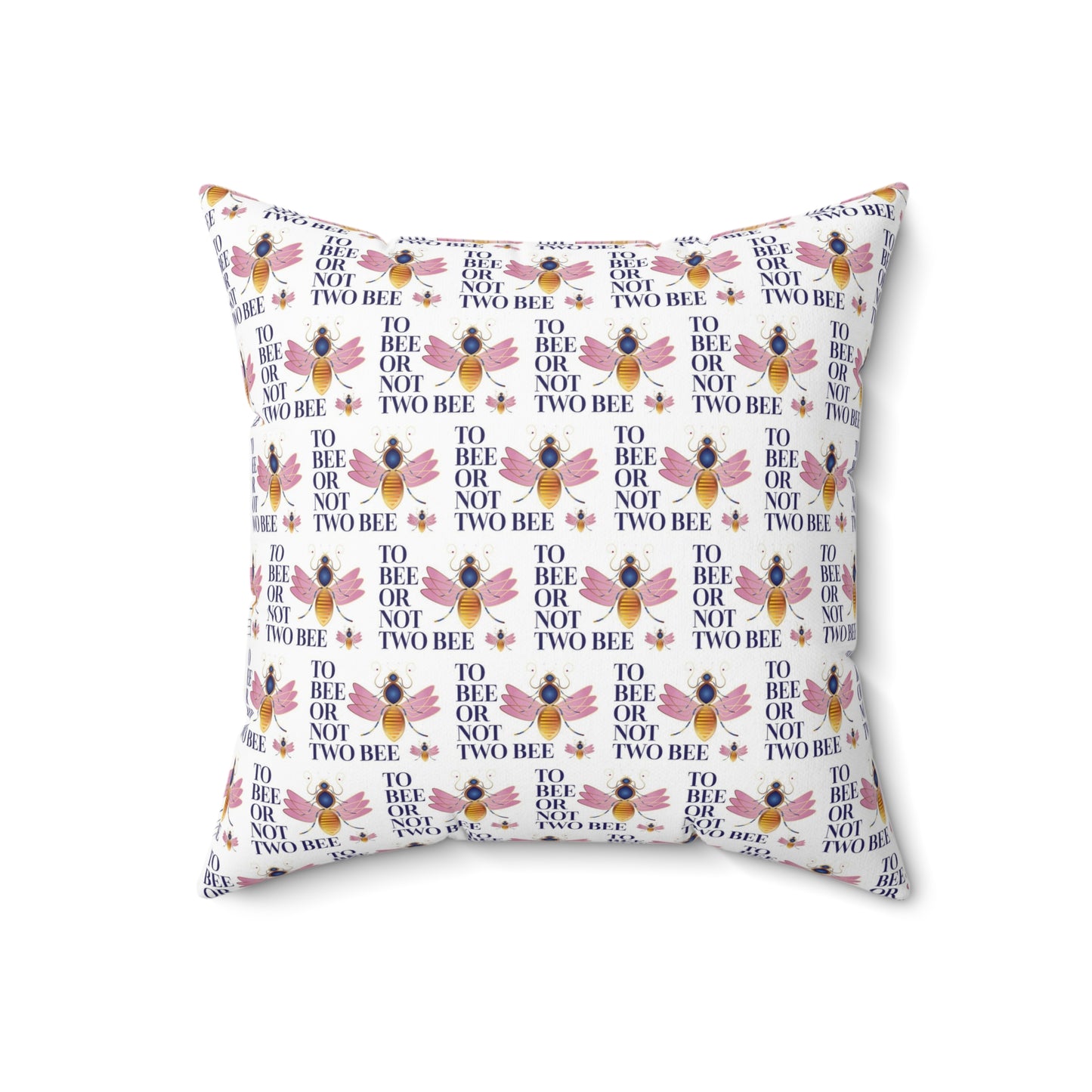 Spun Polyester Square Pillow Kukloso 'To Bee or Not Two Bee" - Free Shipping