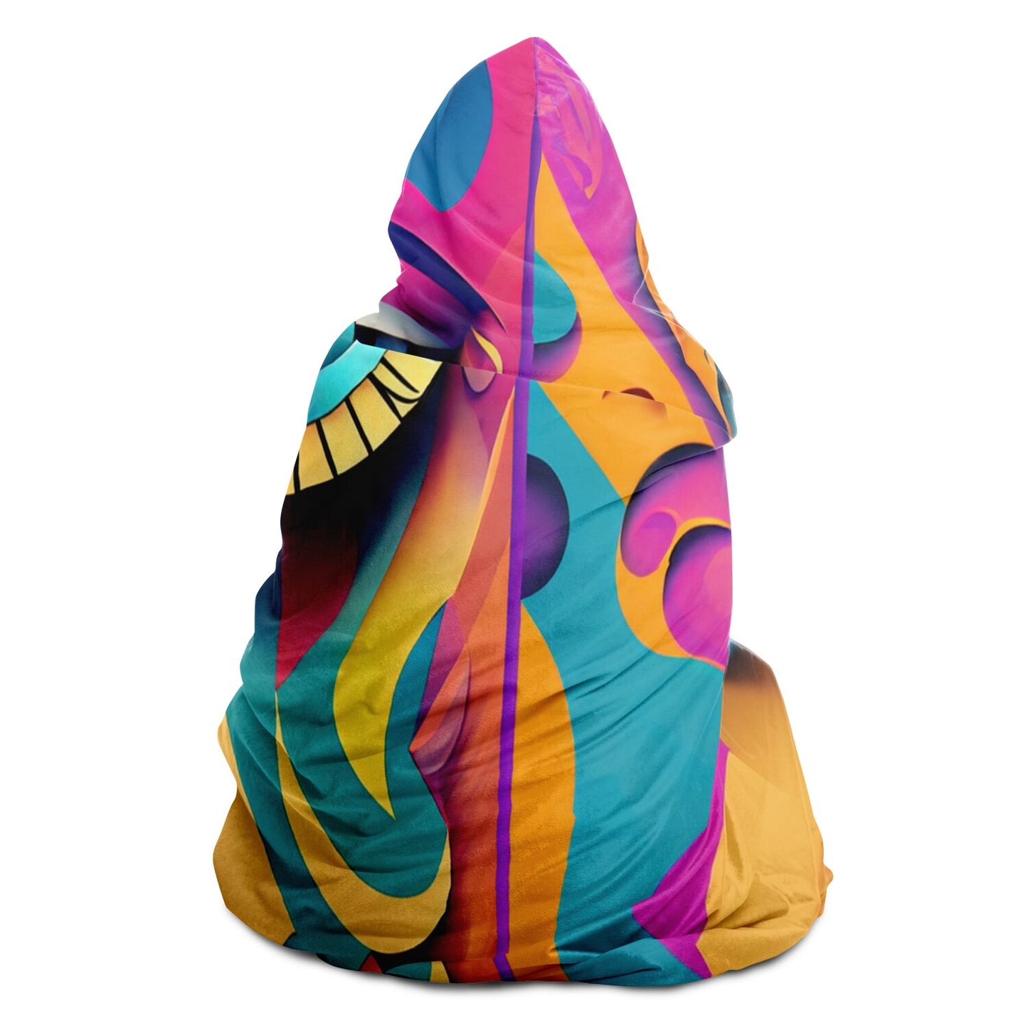 Hooded Blanket - AOP Kukloso Cubist Faces No 6 - Free Shipping