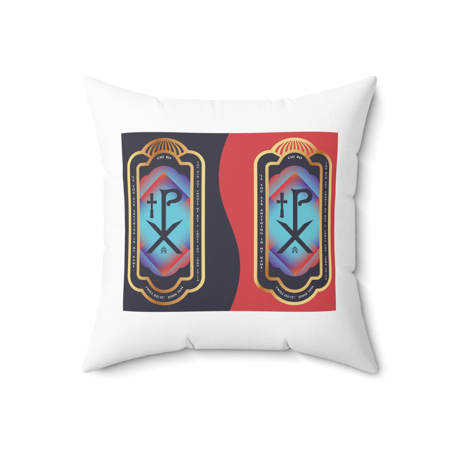 Spun Polyester Square Pillow Kukloso PX Christogram No 2 & No 3 - Free Shipping