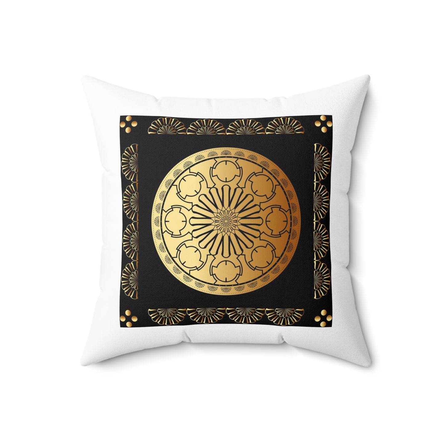 Spun Polyester Square Pillow  Kukloso Ancient Geometrica No 3 - Free Shipping