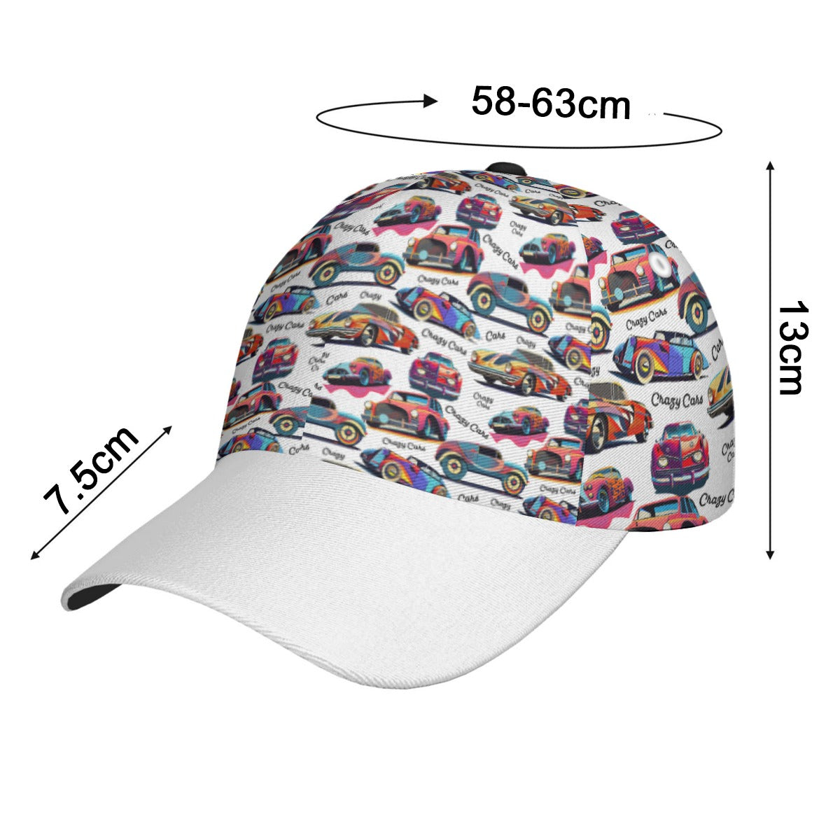 All-Over Print Unisex Peaked Cap With Box Kukloso Crazy Cars