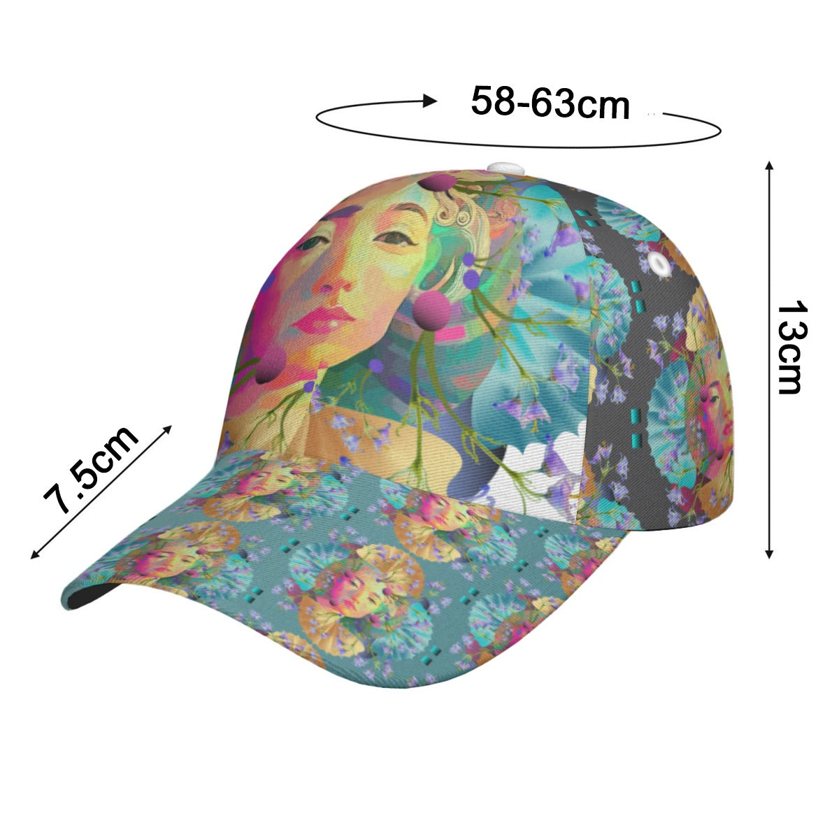 All-Over Print Unisex Peaked Cap With Box Kukloso Abstract Geo No 1355