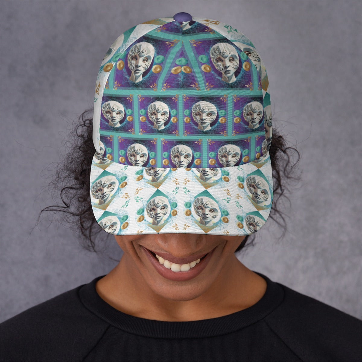 All-Over Print Unisex Peaked Cap With Box Kukloso Abstract Geo No 1345