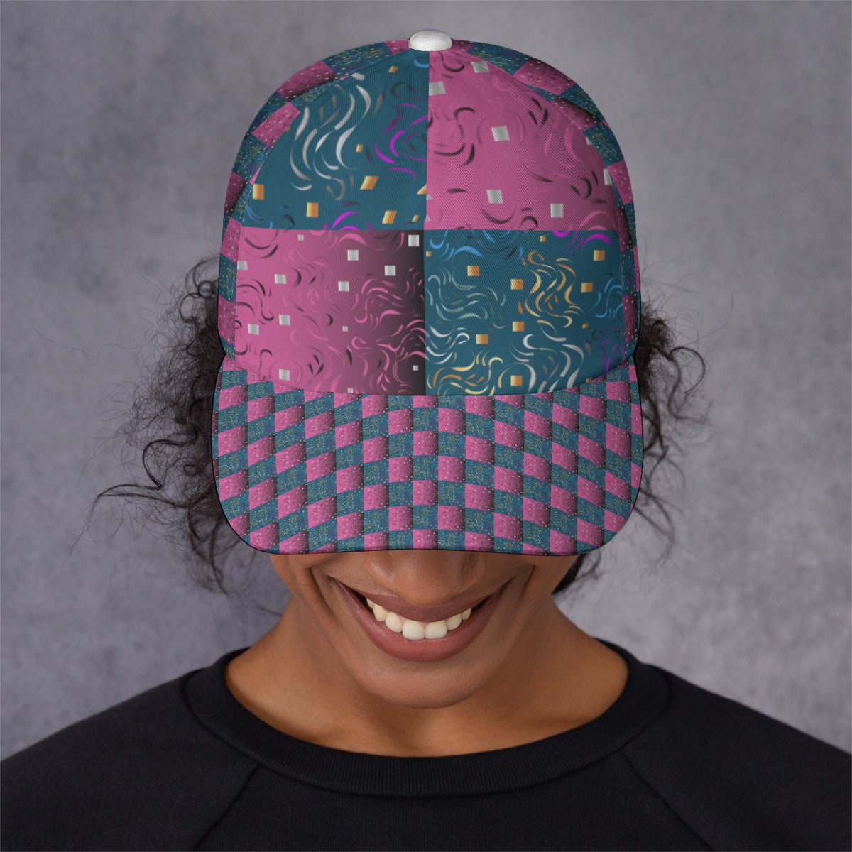 All-Over Print Unisex Peaked Cap With Box Kukloso Abstract Geo No 1368