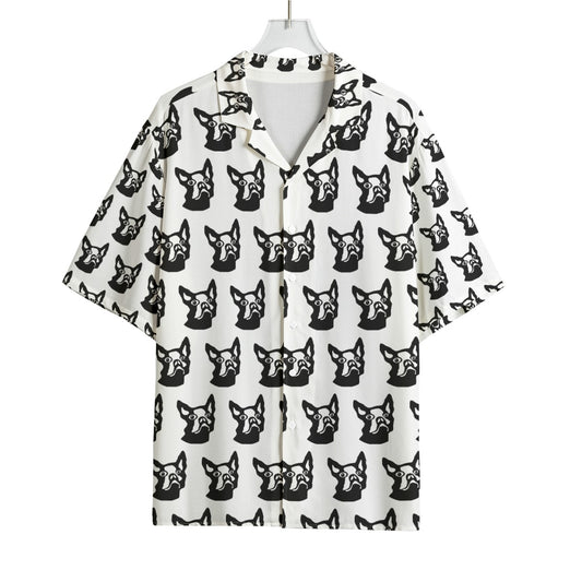 AOP Men's Hawaiian Rayon Shirt Kukloso Boston Terrier