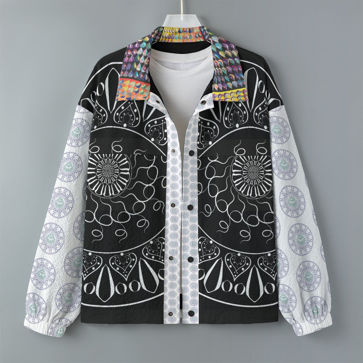 AOP Unisex Casual Lapel Jacket Kukloso Mandala No 32