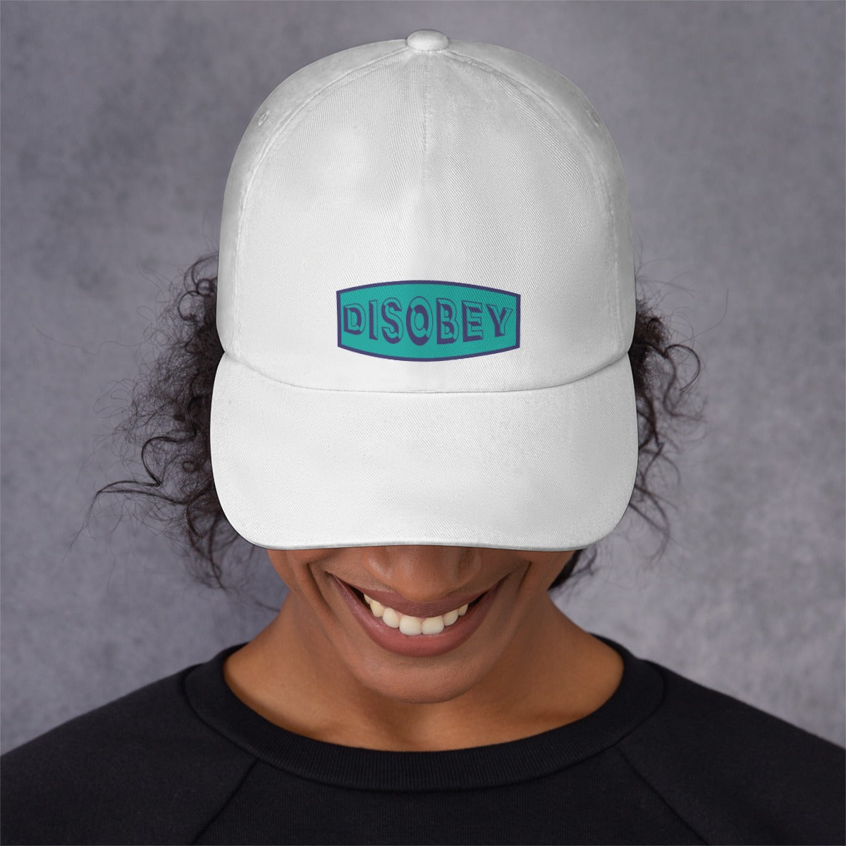 All-Over Print Peaked Cap With Box Kukloso Disobey Logo Teal