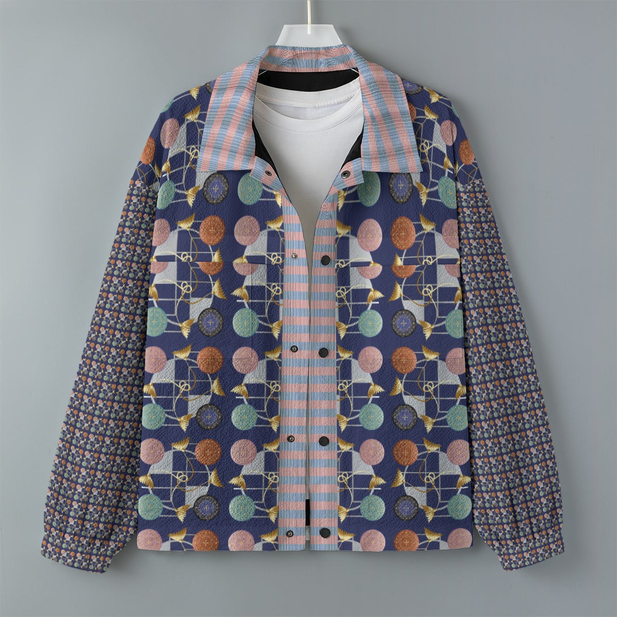 AOP Unisex Casual Lapel Jacket Kukloso Mandala No 161 A Collage