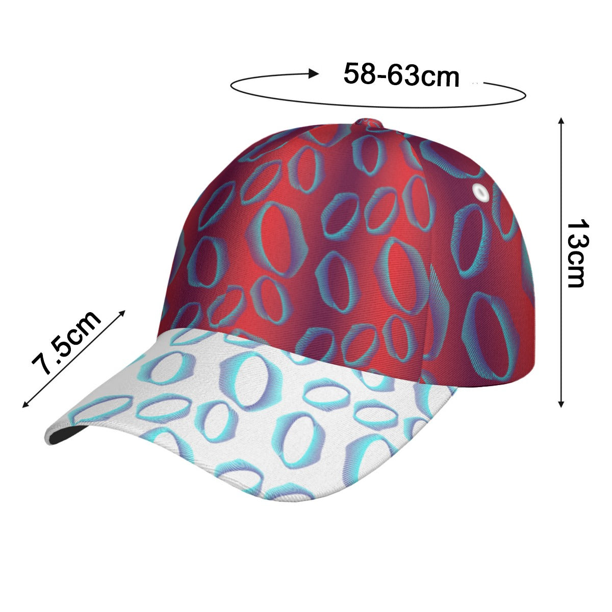 All-Over Unisex Print Peaked Cap With Box Kukloso Abstract Geo No 176