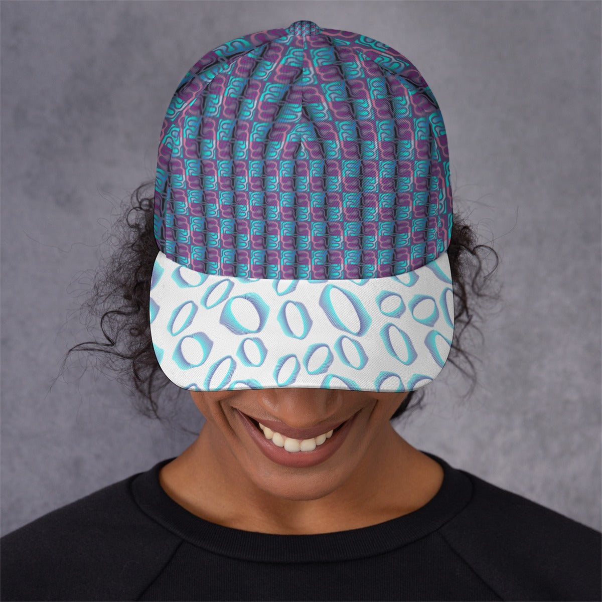 All-Over Unisex Print Peaked Cap With Box Kukloso Abstract Geo No 125