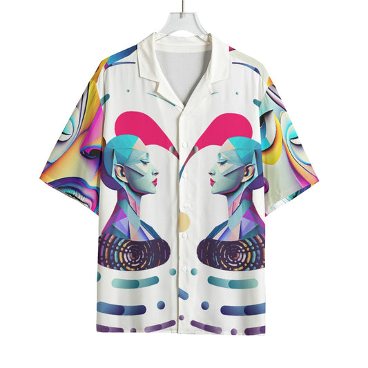 AOP Men's Hawaiian Rayon Shirt Kukloso Space Faces No 12