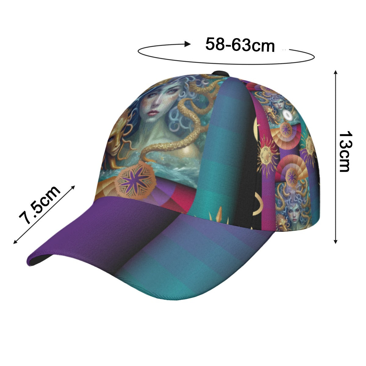 All-Over Print Unisex Peaked Cap With Box Kukloso Abstract Geo No 1214