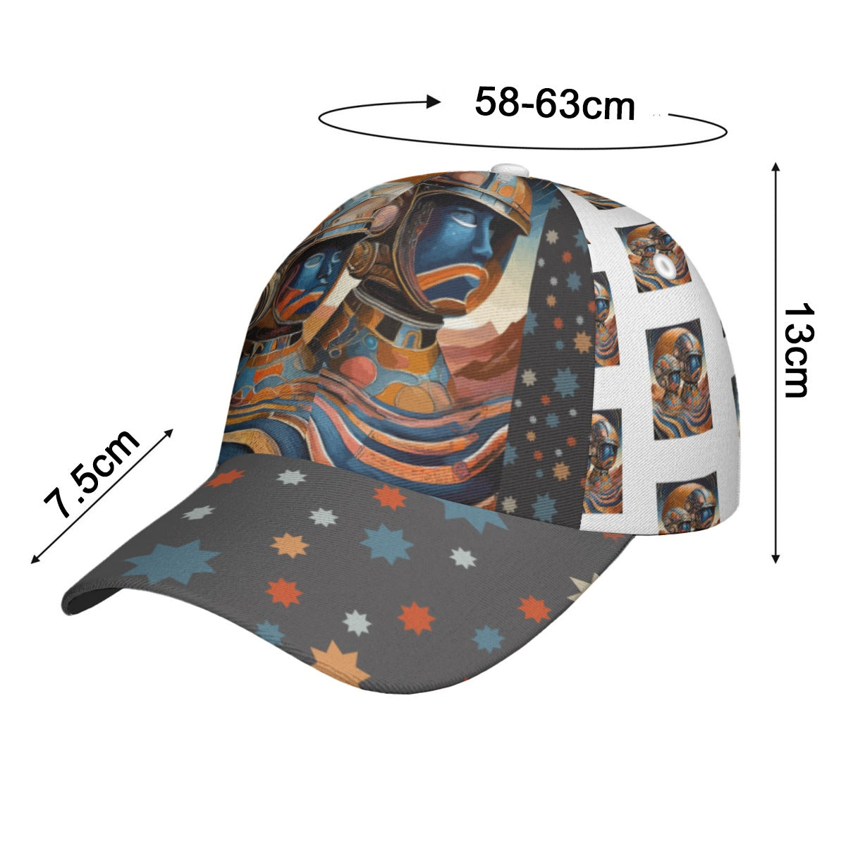 All-Over Print Unisex Peaked Cap With Box Kukloso Abstract Geo No 1324